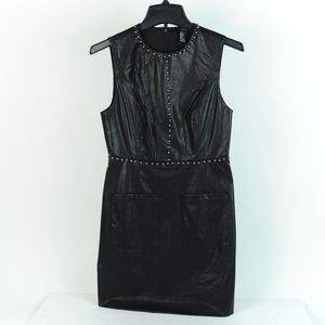 F21black  Vegan leather studded tank dress S